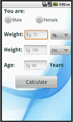 Calculate ideal weight (BMI) android App screenshot 3